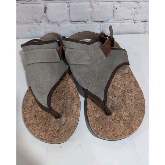 Fly London Miya Tan Khaki Leaher Thong Ankle Wrap Sandals Flats Size 40 US 8.5 - Picture 7 of 11